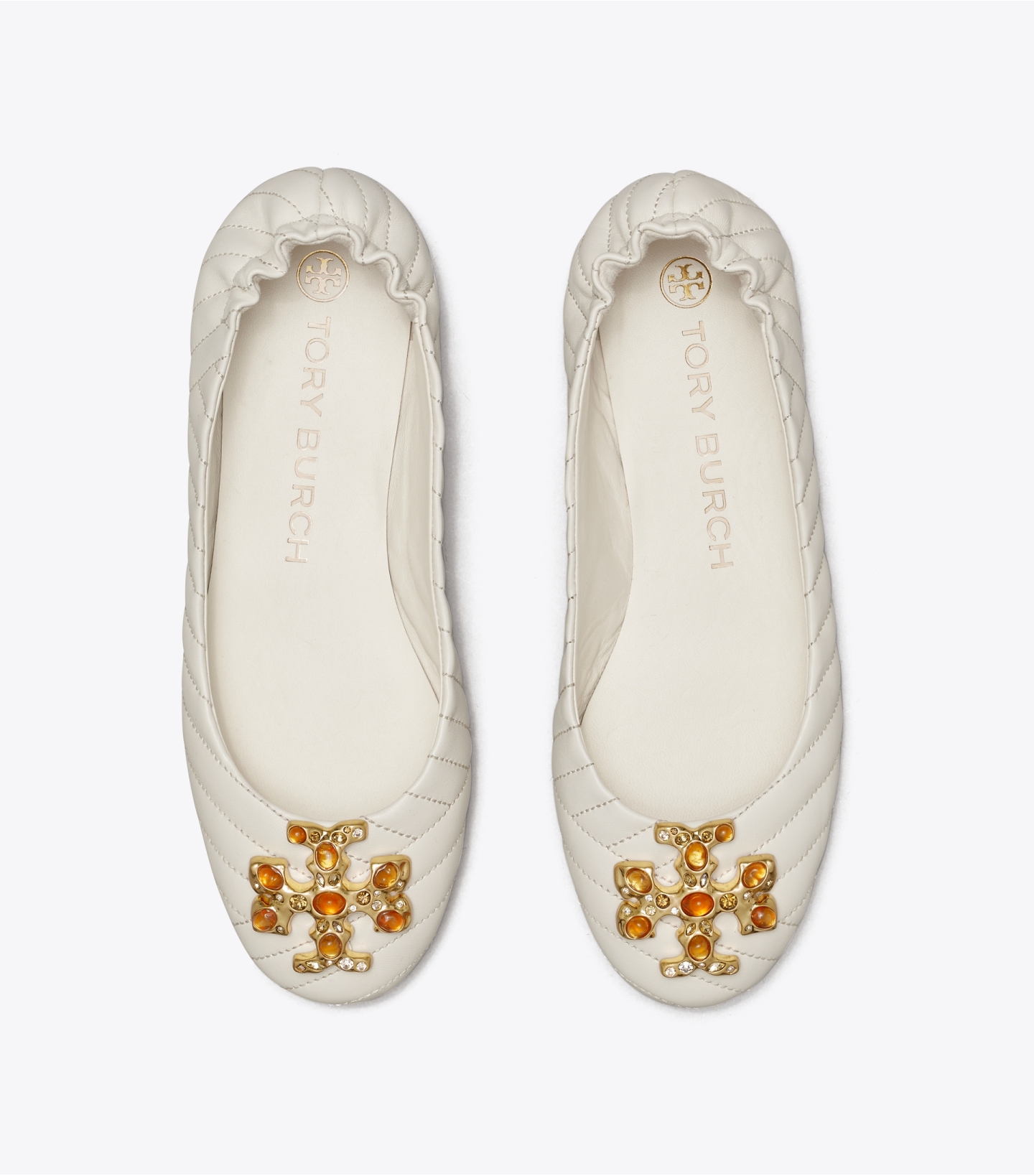 logo衍缝羊皮芭蕾舞鞋