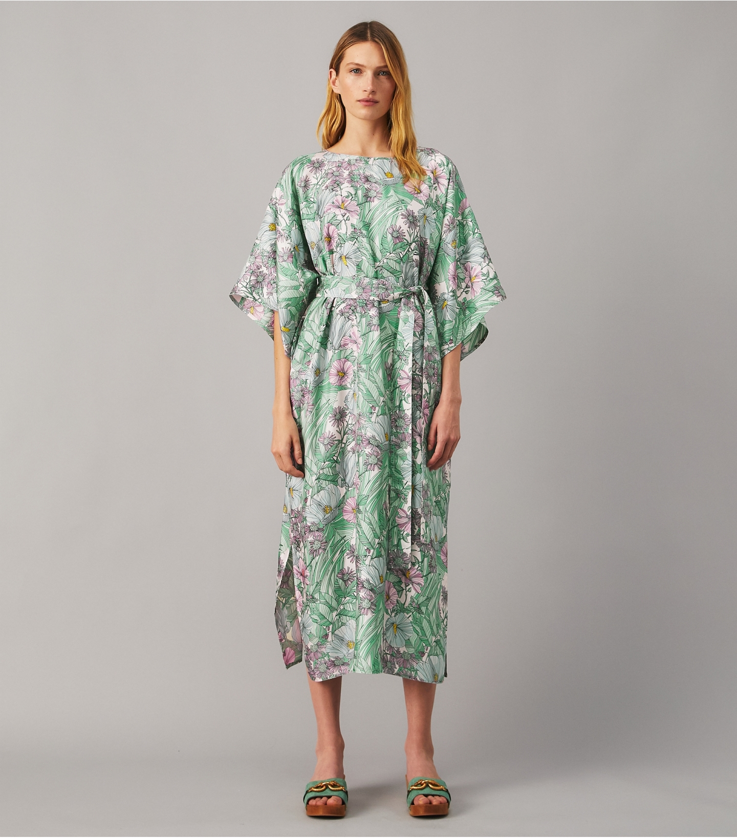 robinson 印花丝绸连衣裙-汤丽柏琦tory burch中国官网